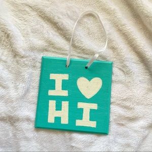 🐳 I 💙 Hawaii hanging wooden blue sign decor great for beach house or dor…